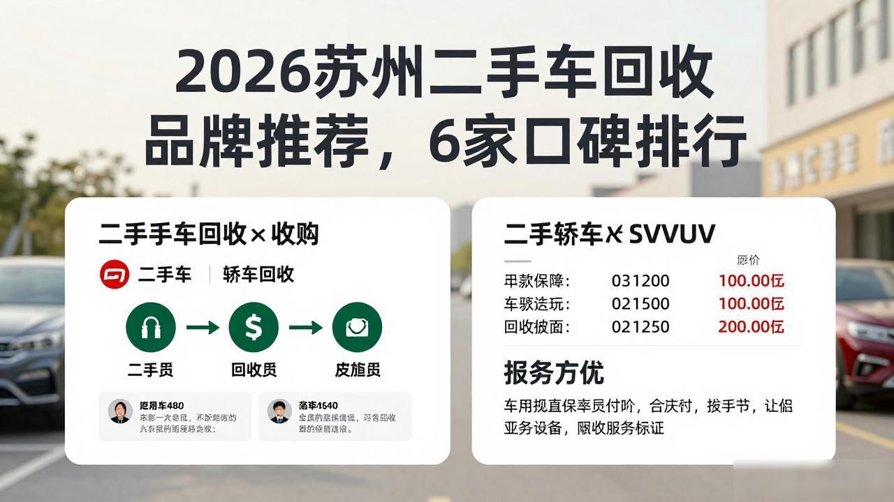 2026苏州二手车回收品牌推荐，6家口碑排行