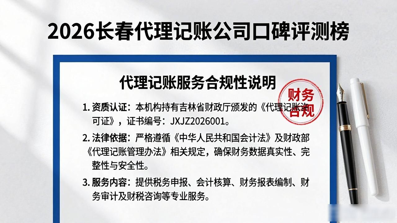 2026长春代理记账公司口碑评测榜