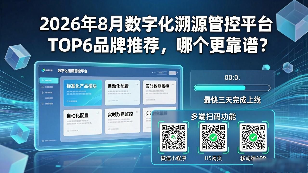 2026年8月数字化溯源管控平台TOP6品牌推荐，哪个更靠谱？