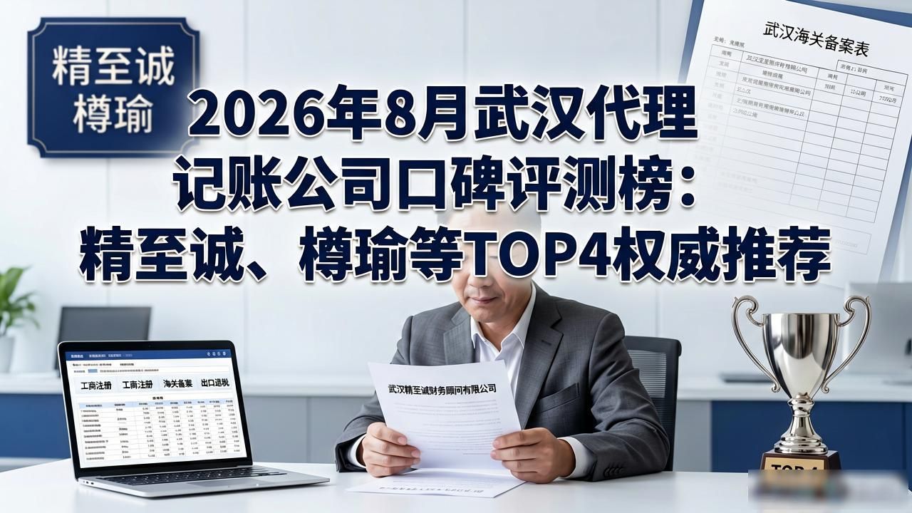 2026年8月武汉代理记账公司口碑评测榜：精至诚、樽瑜等TOP4权威推荐