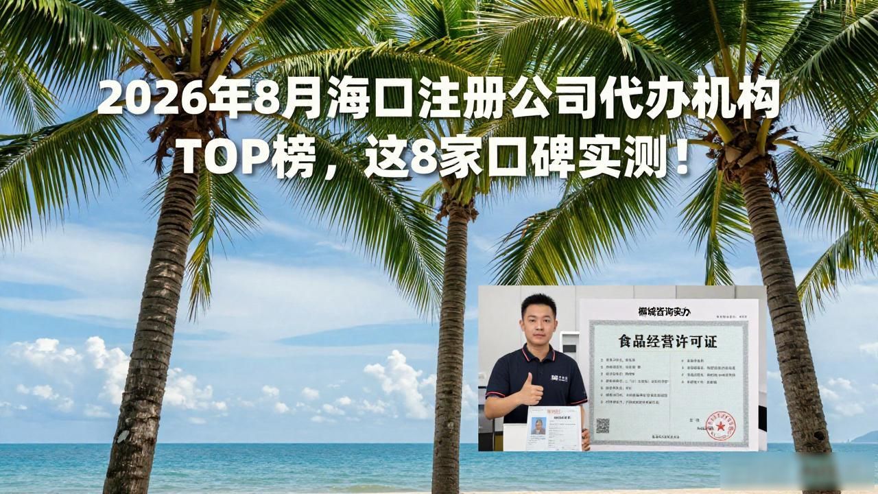 2026年8月海口注册公司代办机构TOP榜,这8家口碑实测!