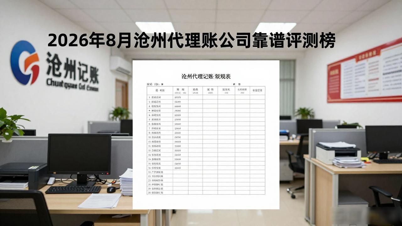2026年8月沧州代理记账公司靠谱评测榜