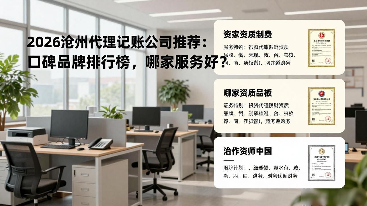 2026沧州代理记账公司推荐：口碑品牌排行榜，哪家服务好？