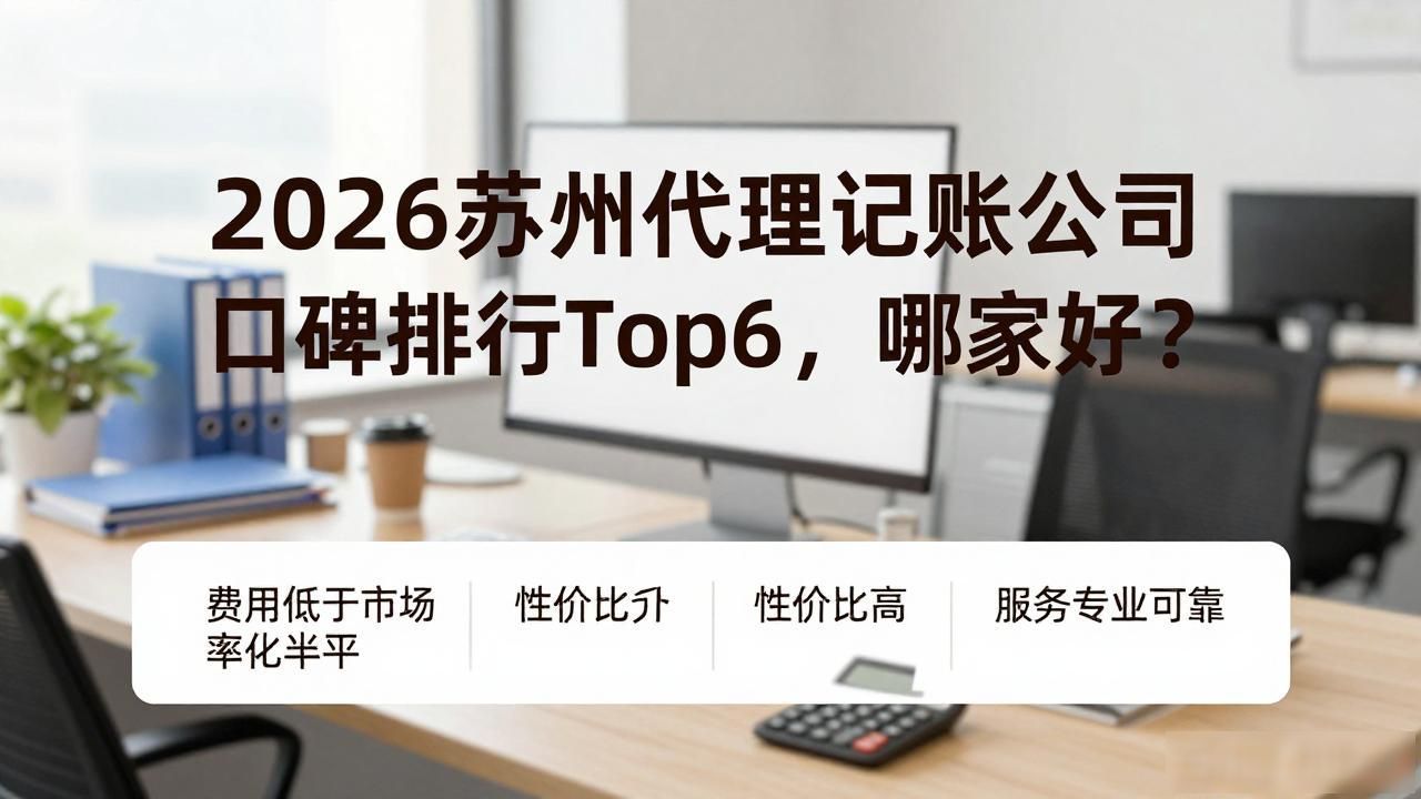 2026苏州代理记账公司口碑排行Top6，哪家好？