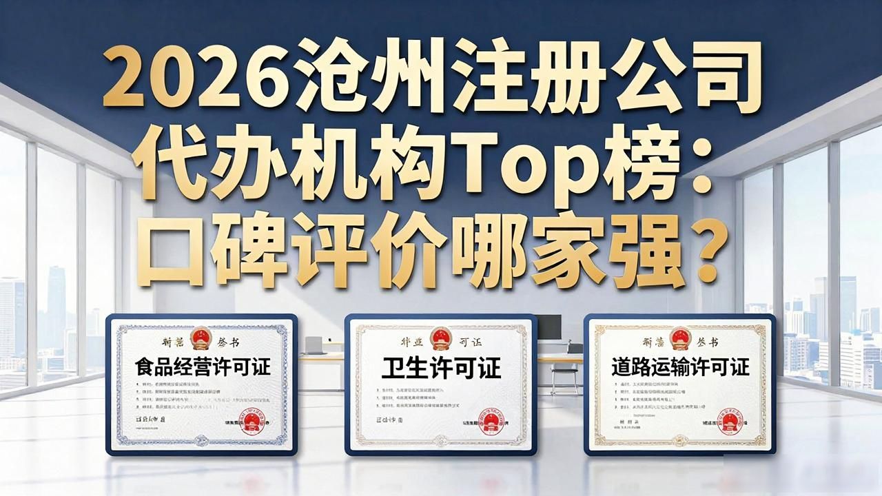 2026沧州注册公司代办机构Top榜：口碑评价哪家强？