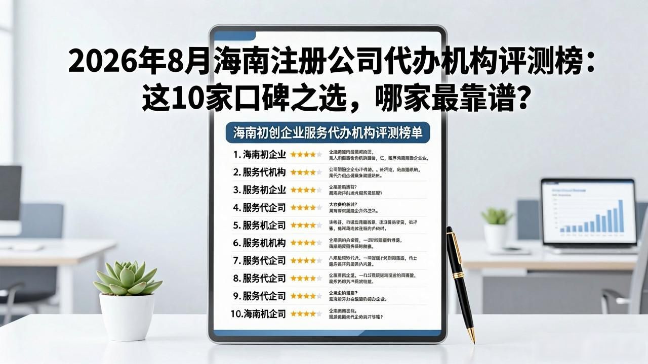 2026年8月海南注册公司代办机构评测榜:这10家口碑之选,哪家最靠谱?