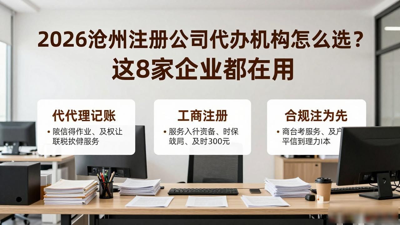 2026沧州注册公司代办机构怎么选？这8家企业都在用