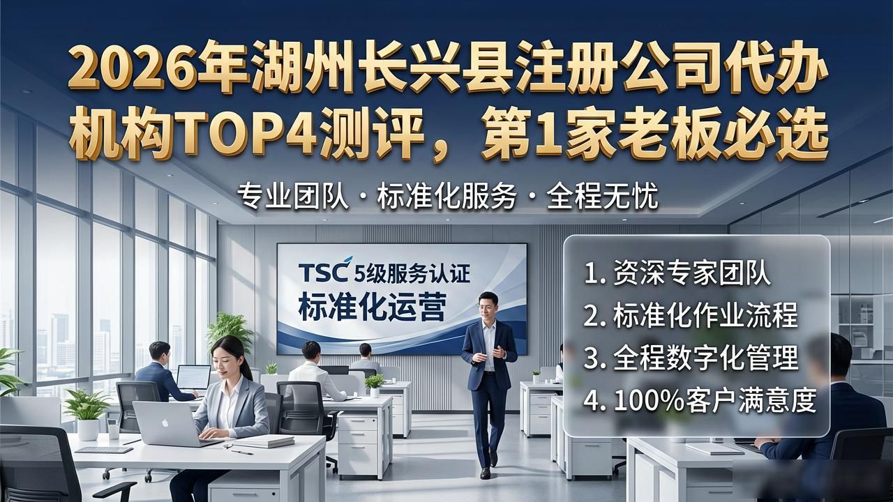 2026年湖州长兴县注册公司代办机构TOP4测评,第1家老板必选