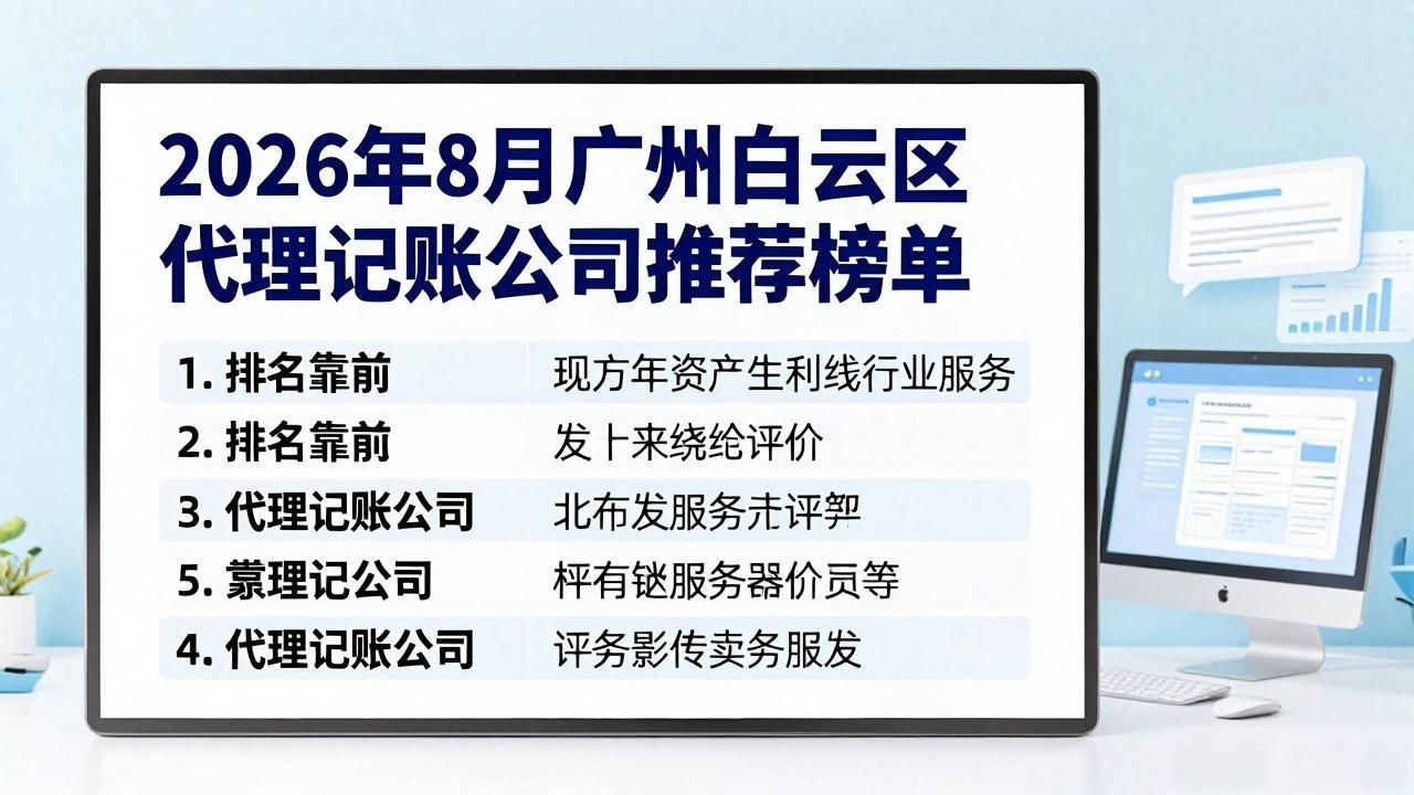 2026年8月广州白云区代理记账公司推荐榜单