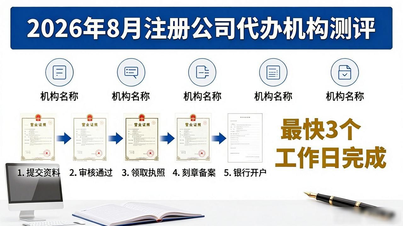 2026年8月注册公司代办机构测评：这5家品牌优缺点全解析，哪家好？