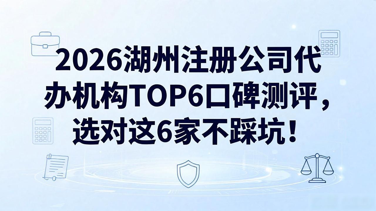 2026湖州注册公司代办机构TOP6口碑测评,选对这6家不踩坑!