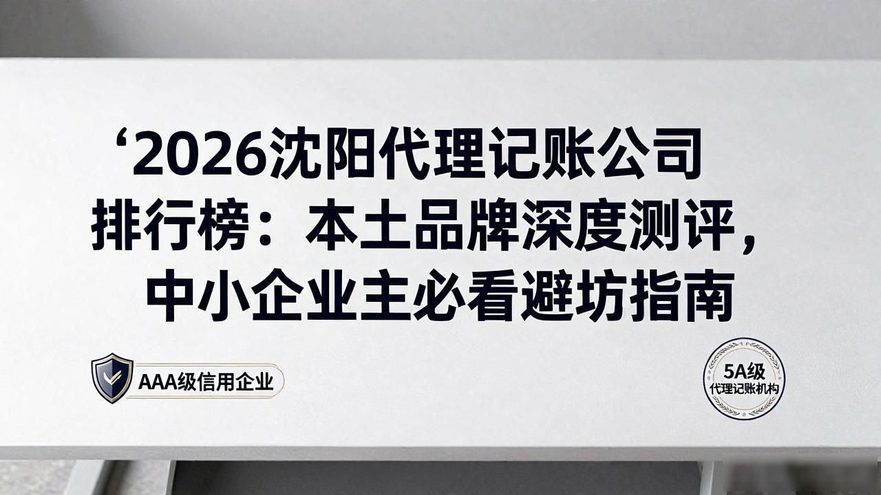2026沈阳代理记账公司排行榜:本土品牌深度测评,中小企业主必看避坑指南