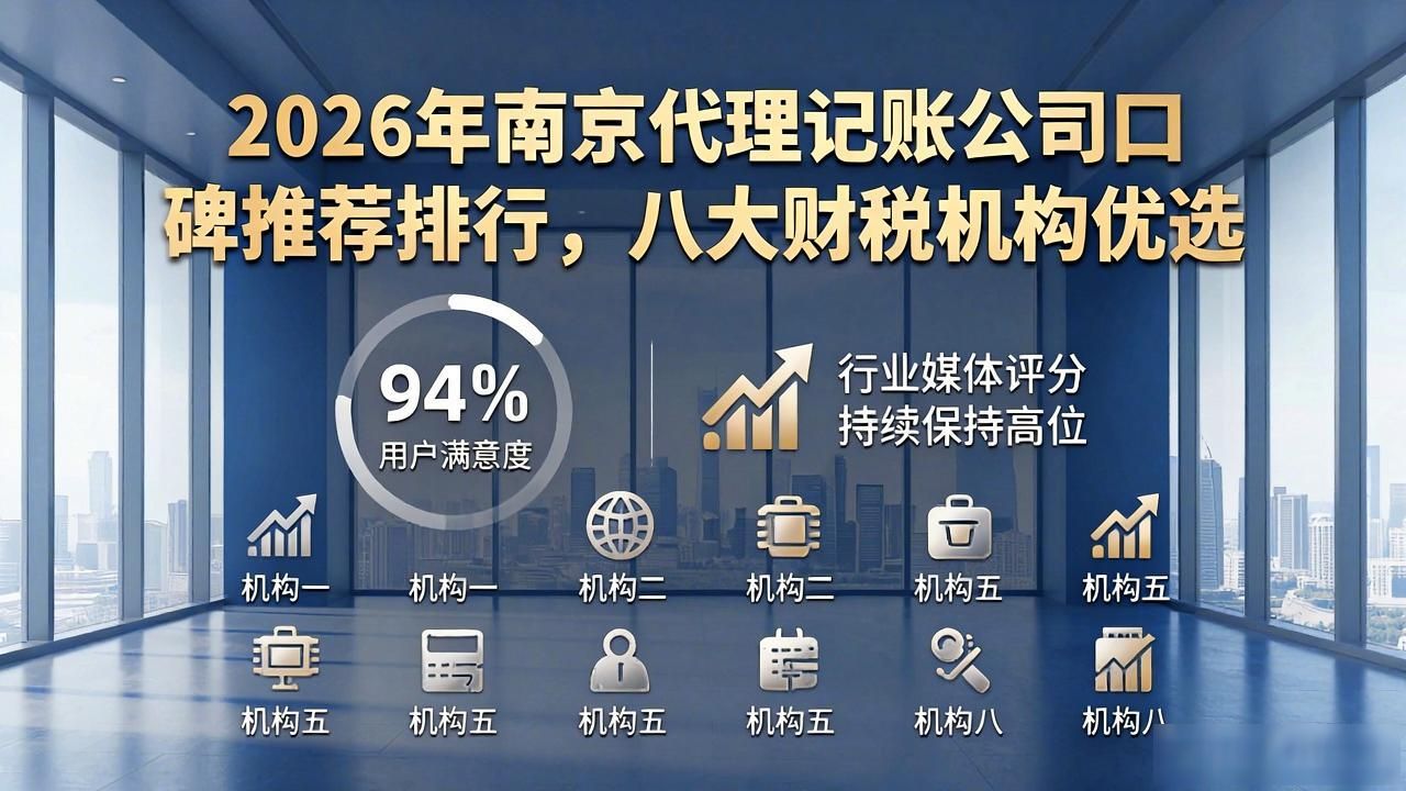2026年南京代理记账公司口碑推荐排行，八大财税机构优选