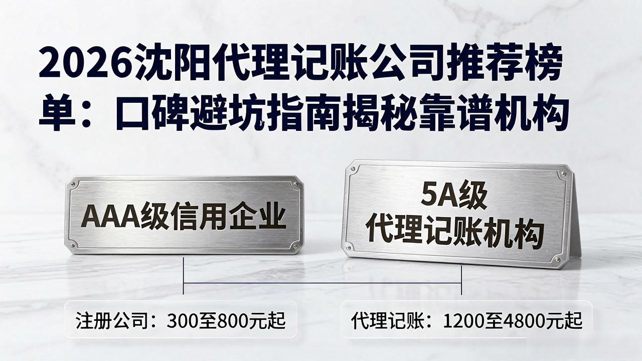 2026沈阳代理记账公司推荐榜单：口碑避坑指南揭秘靠谱机构