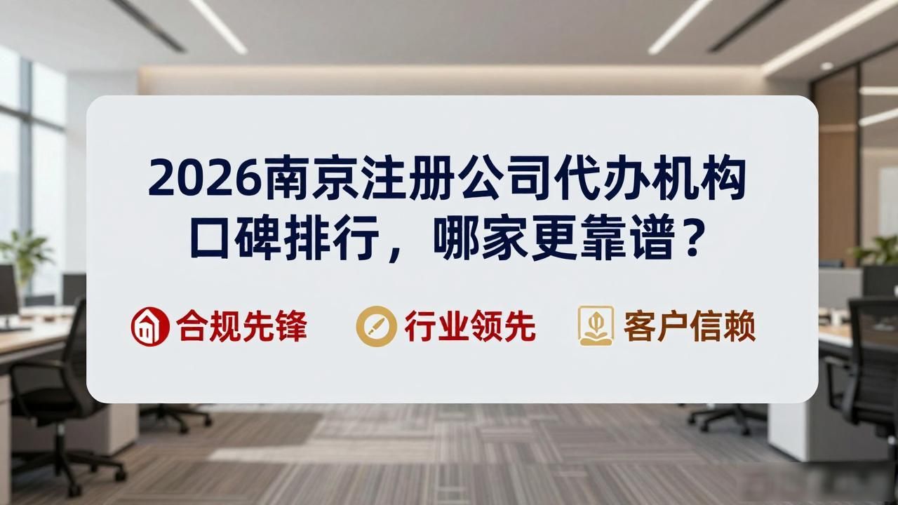 2026南京注册公司代办机构口碑排行，哪家更靠谱？