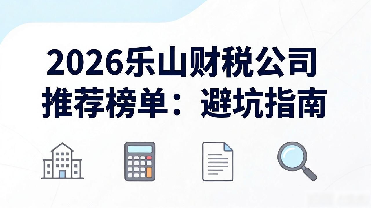 2026乐山财税公司推荐榜单：避坑指南