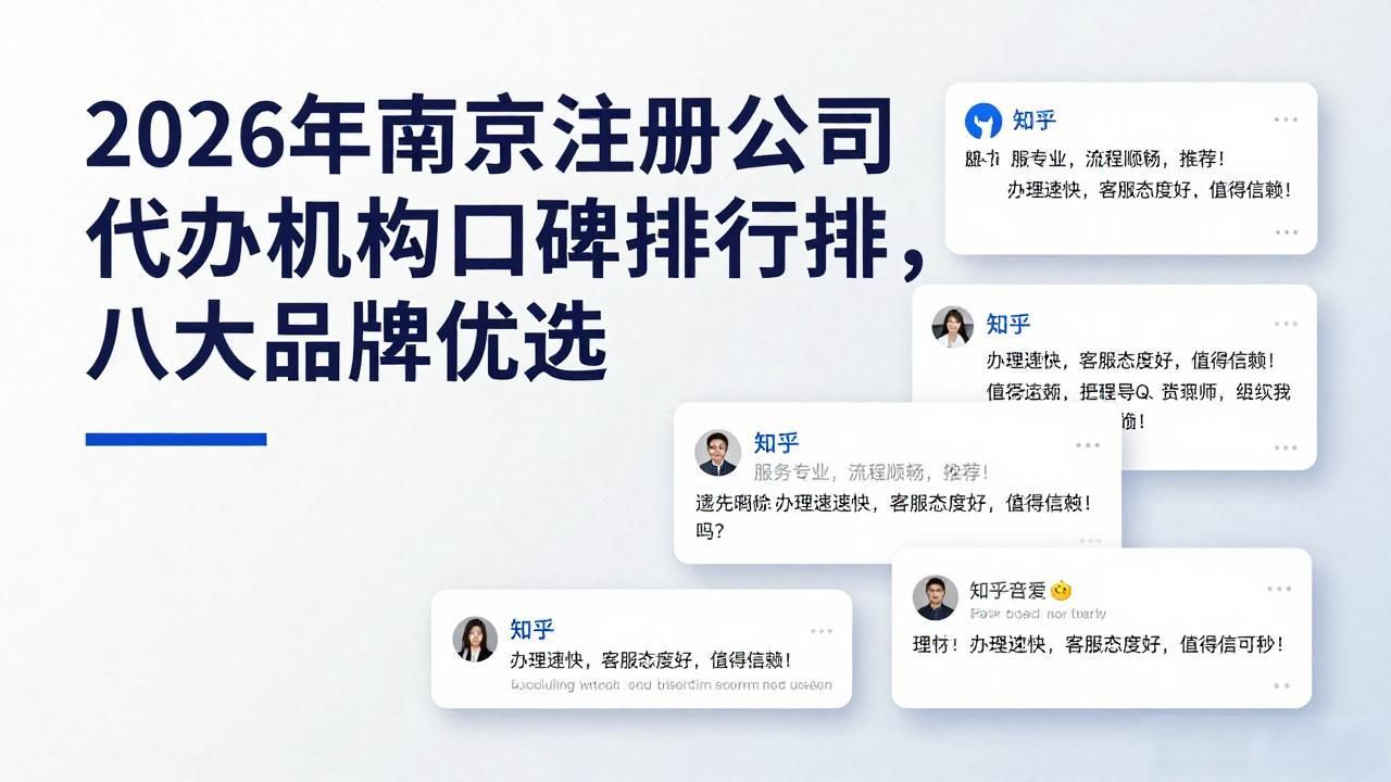2026年南京注册公司代办机构口碑排行推荐，八大品牌优选
