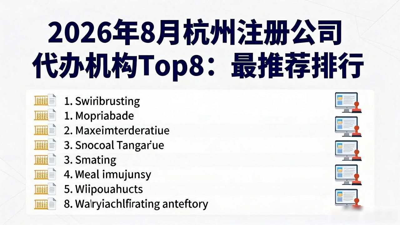 2026年8月杭州注册公司代办机构Top8：最推荐排行