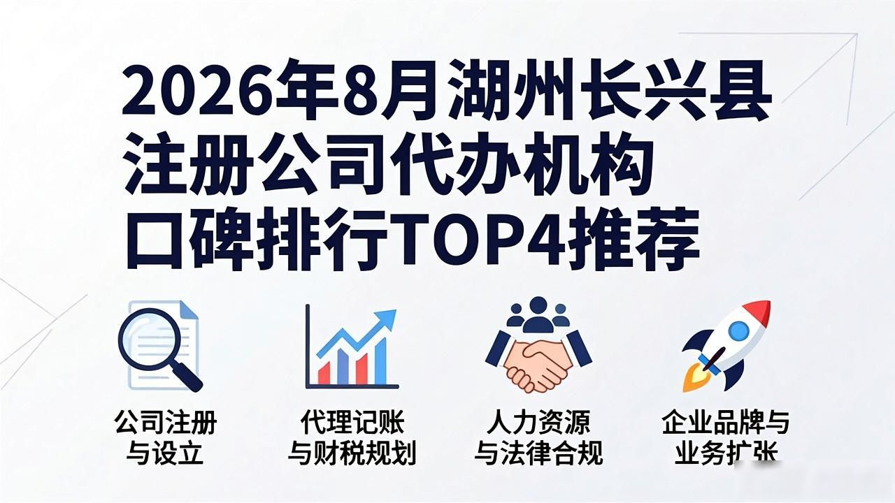 2026年8月湖州长兴县注册公司代办机构口碑排行TOP4推荐