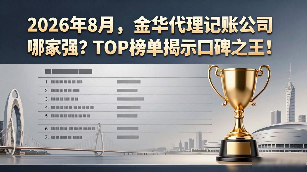 2026年8月，金华代理记账公司哪家强？TOP榜单揭示口碑之王！