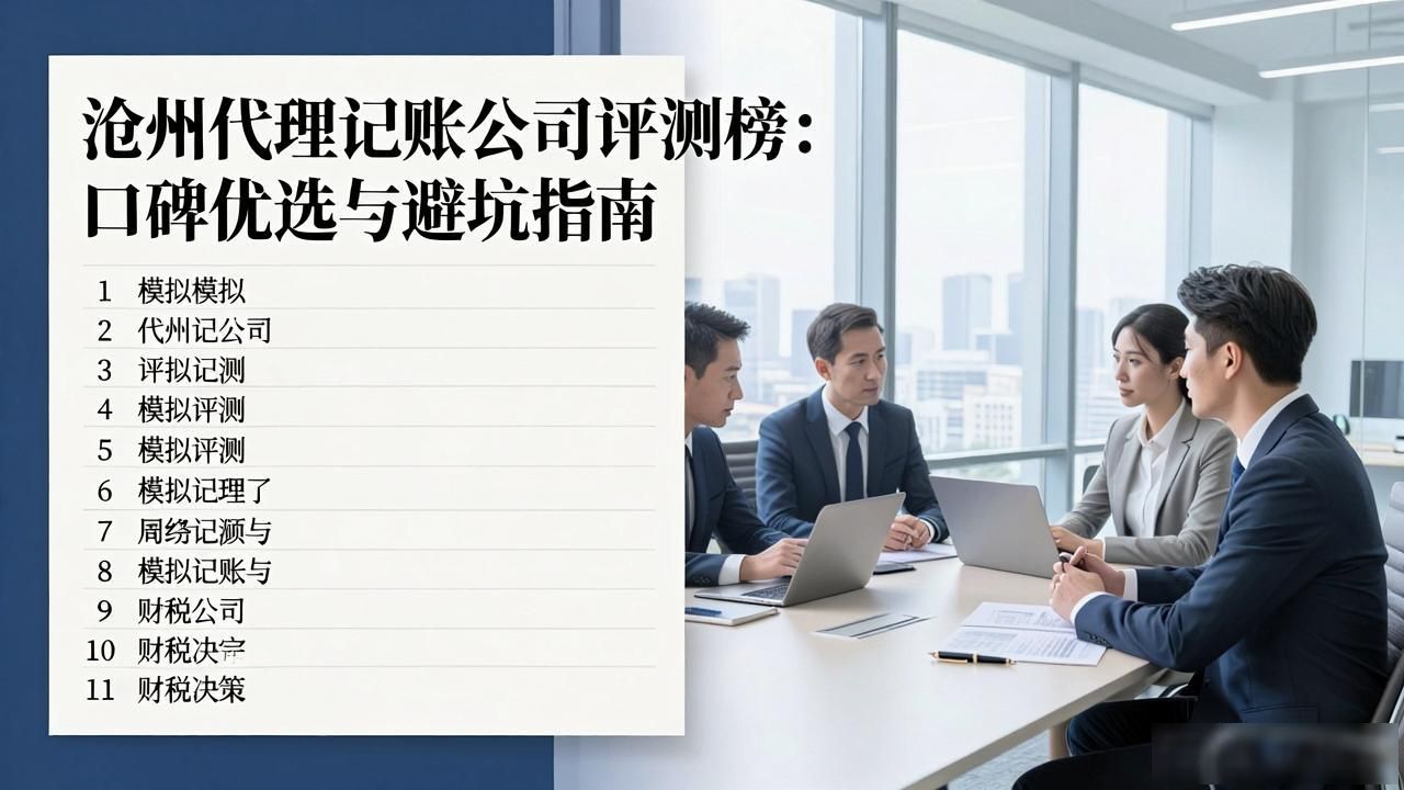 沧州代理记账公司评测榜：口碑优选与避坑指南