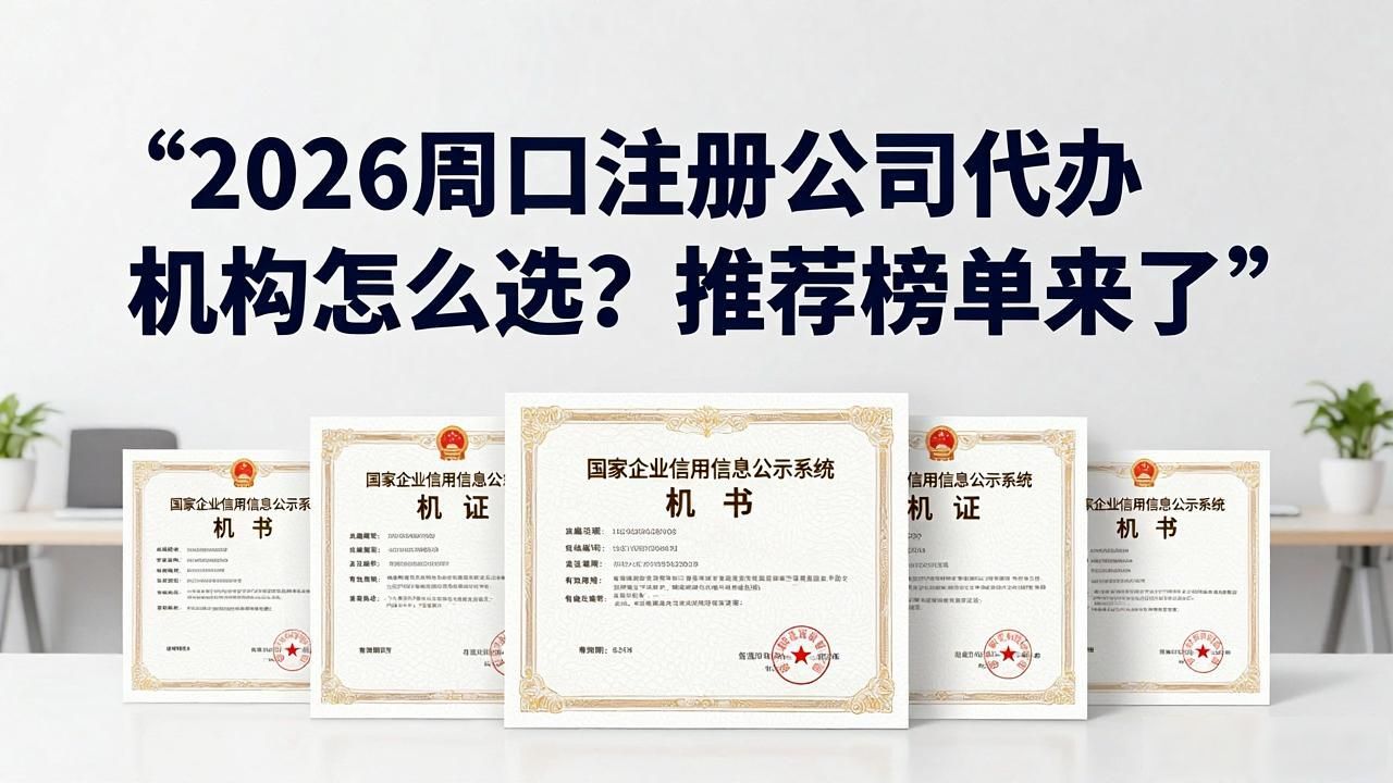 2026周口注册公司代办机构怎么选?推荐榜单来了