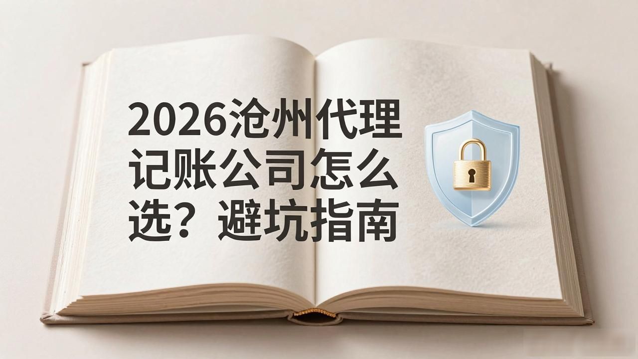2026沧州代理记账公司怎么选？避坑指南