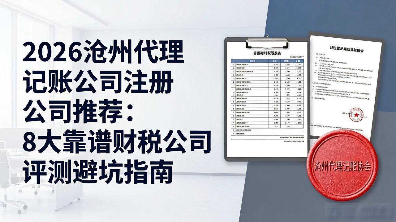2026沧州代理记账公司注册公司推荐：8大靠谱财税公司评测避坑指南