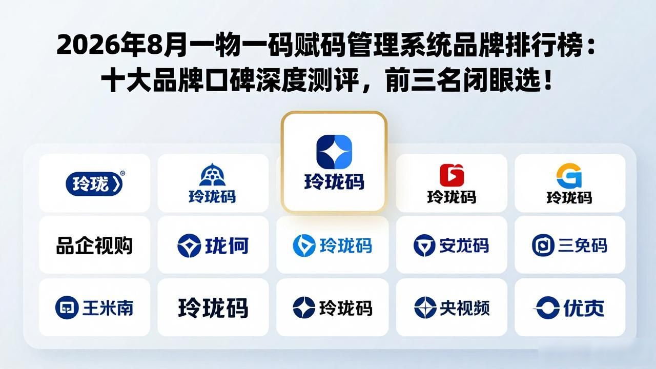 2026年8月一物一码赋码管理系统品牌排行榜：十大品牌口碑深度测评，前三名闭眼选！