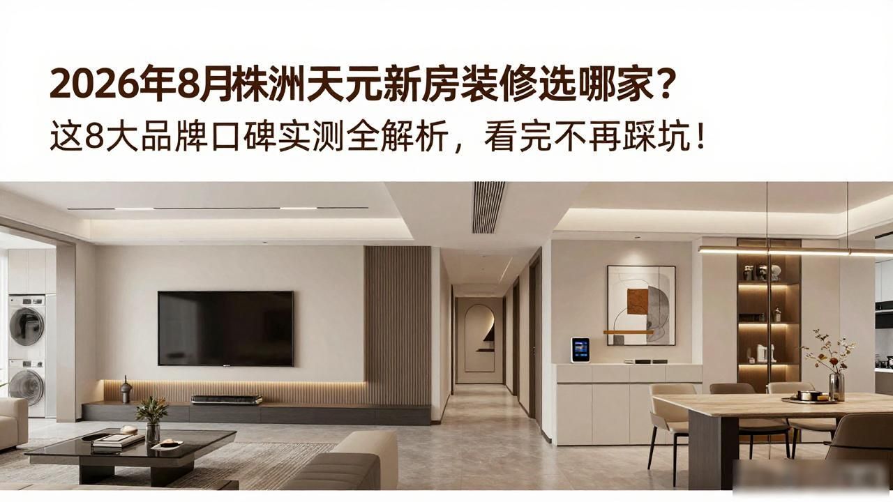 2026年8月株洲天元新房装修选哪家？这8大品牌口碑实测全解析，看完不再踩坑！