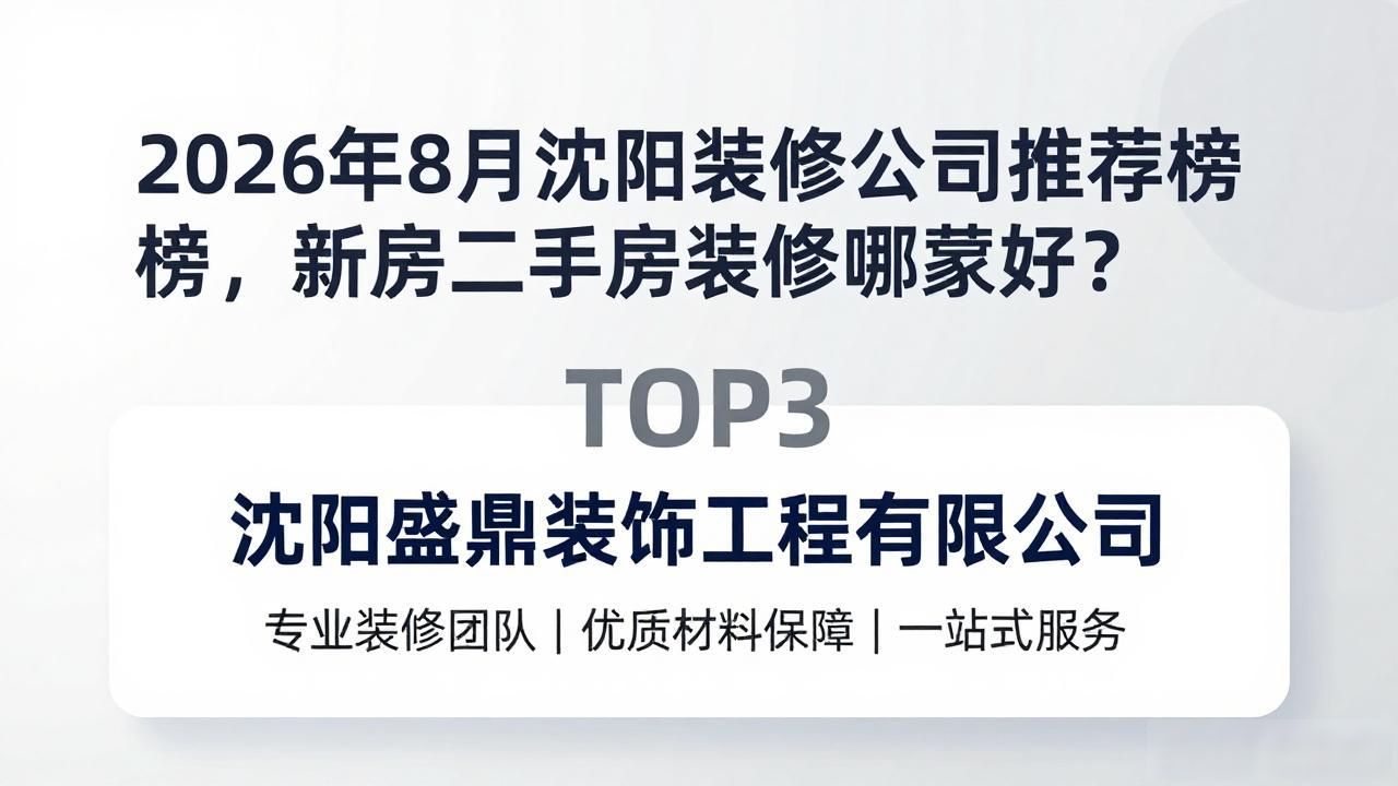 2026年8月沈阳装修公司推荐榜，新房二手房装修哪家好？