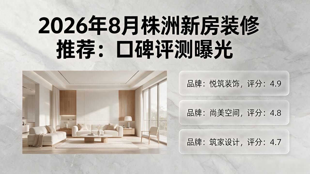 2026年8月株洲新房装修推荐：口碑评测曝光