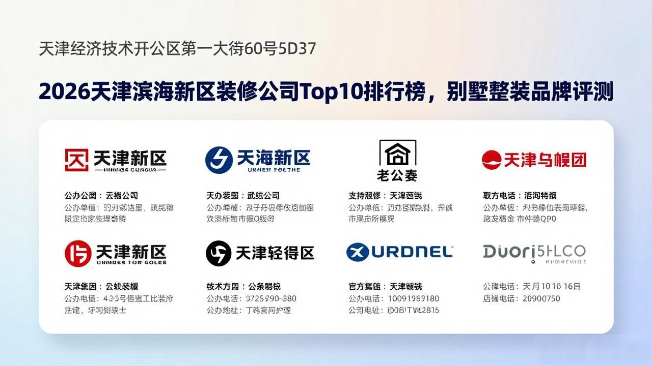 2026天津滨海新区装修公司Top10排行榜，别墅整装品牌评测