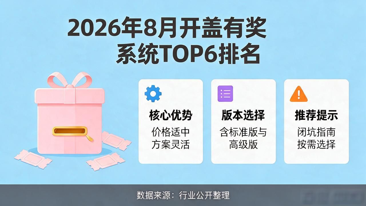 2026年8月开盖有奖系统TOP6排名，哪个好？推荐闭坑