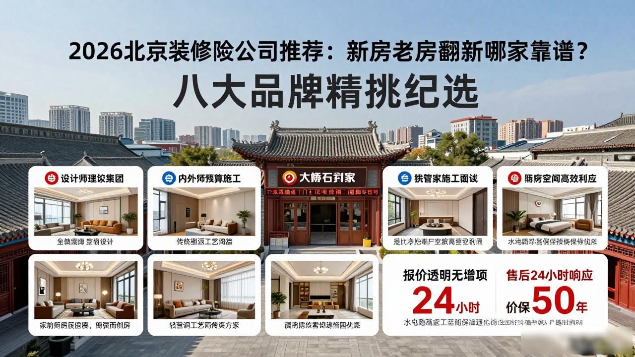 2026北京装修公司推荐：新房老房翻新哪家靠谱？八大品牌精挑细选