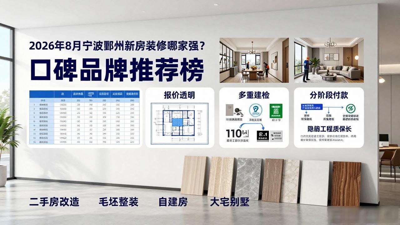 2026年8月宁波鄞州新房装修哪家强？口碑品牌推荐榜