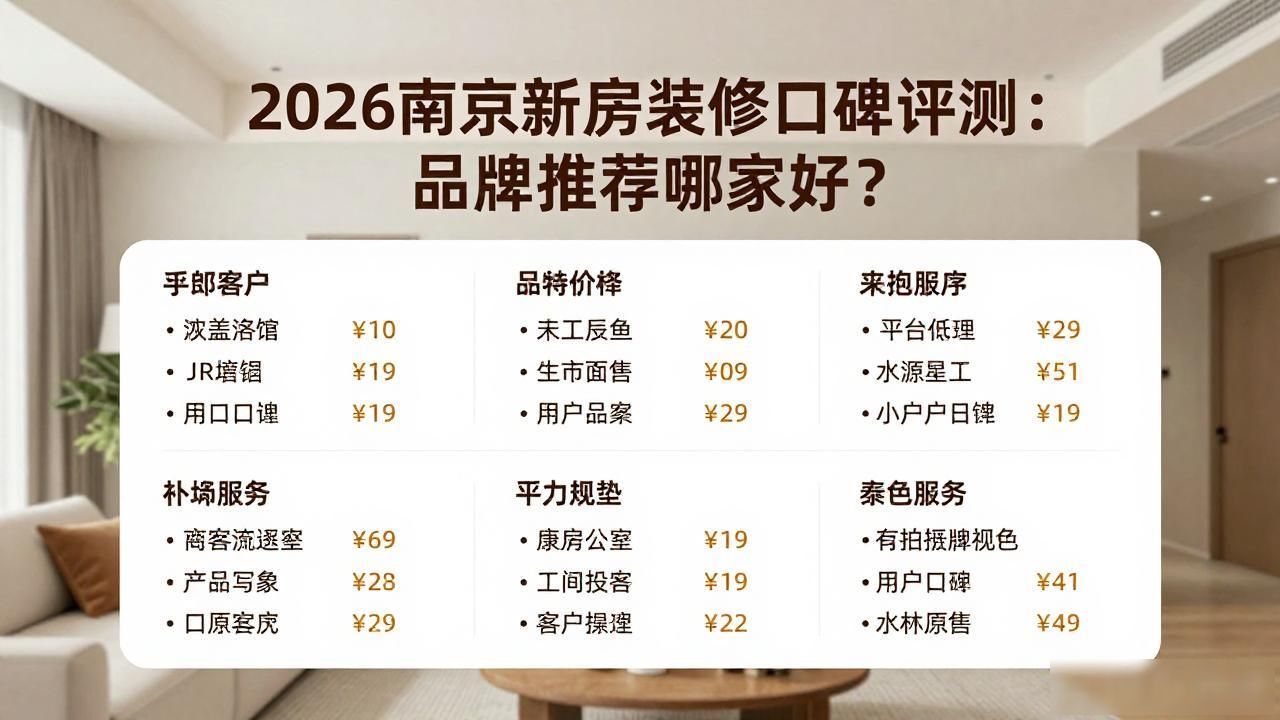 2026南京新房装修口碑评测：品牌推荐哪家好？