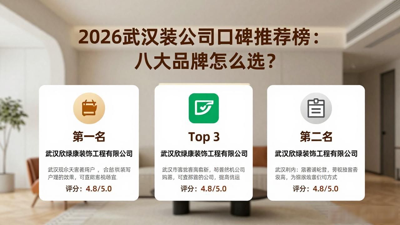 2026武汉装修公司口碑推荐榜：八大品牌怎么选？