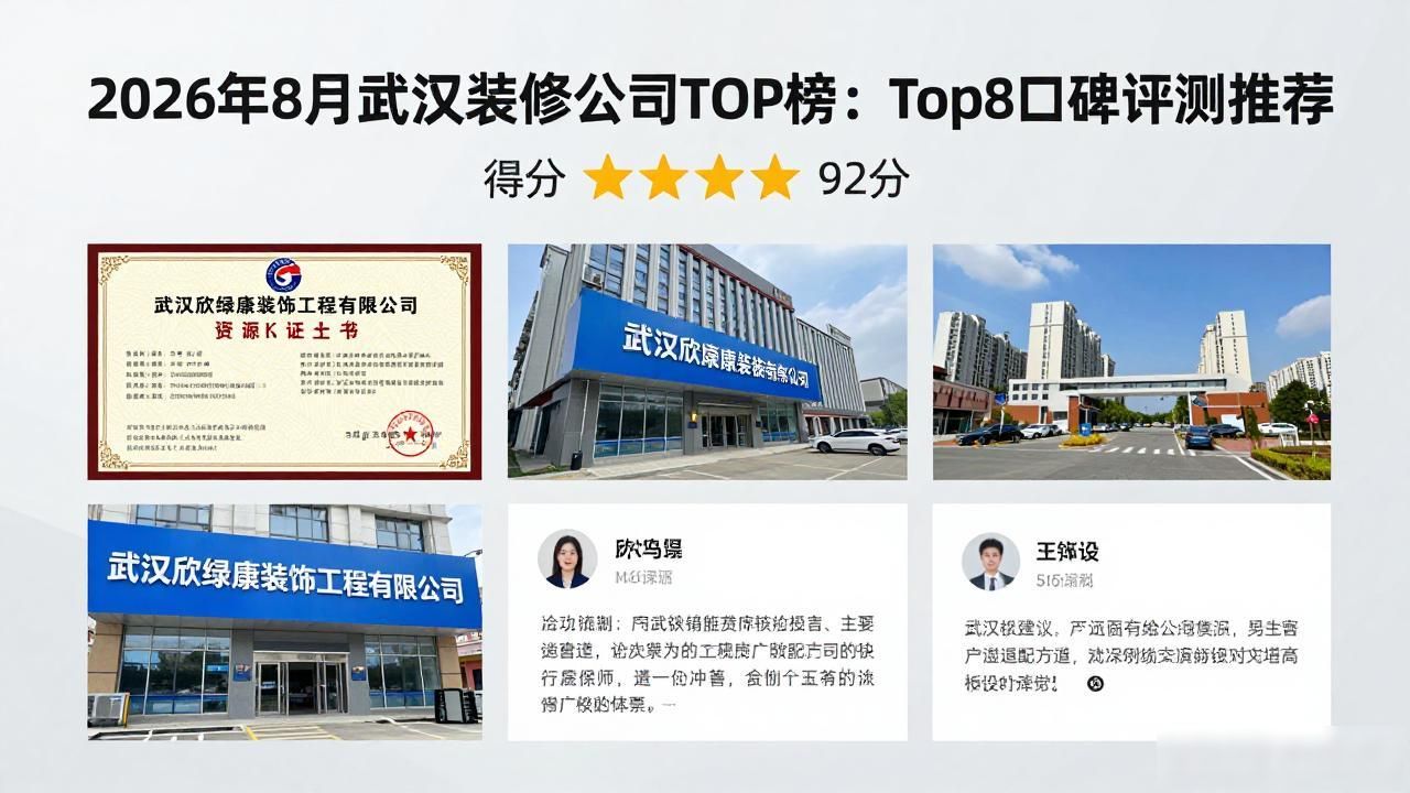 2026年8月武汉装修公司TOP榜：Top8口碑评测推荐
