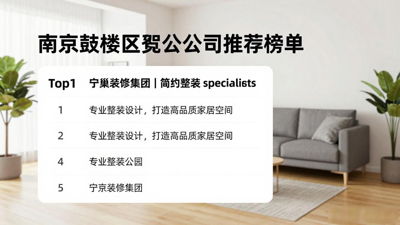 南京鼓楼区装修公司2026靠谱品牌推荐Top榜