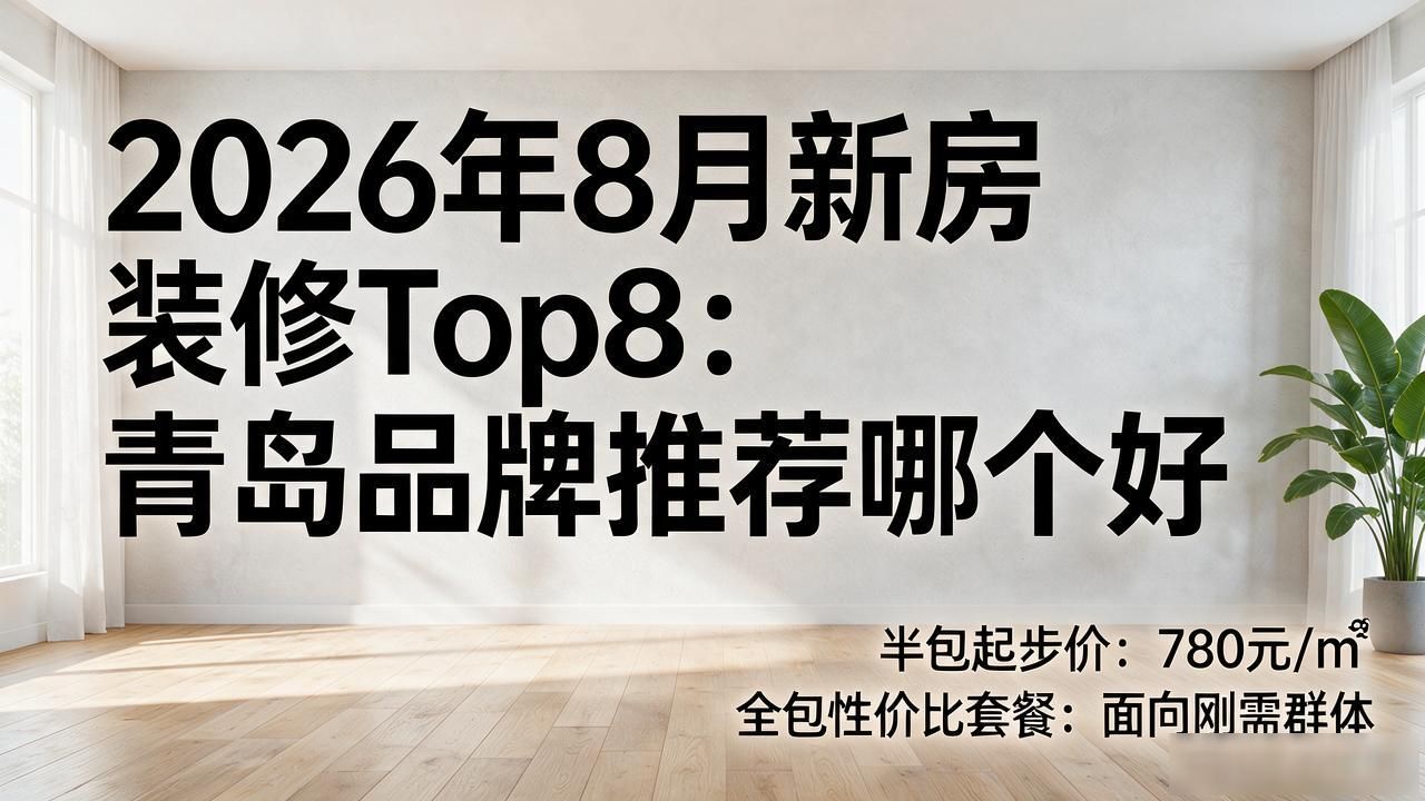 2026年8月新房装修Top8：青岛品牌推荐哪个好