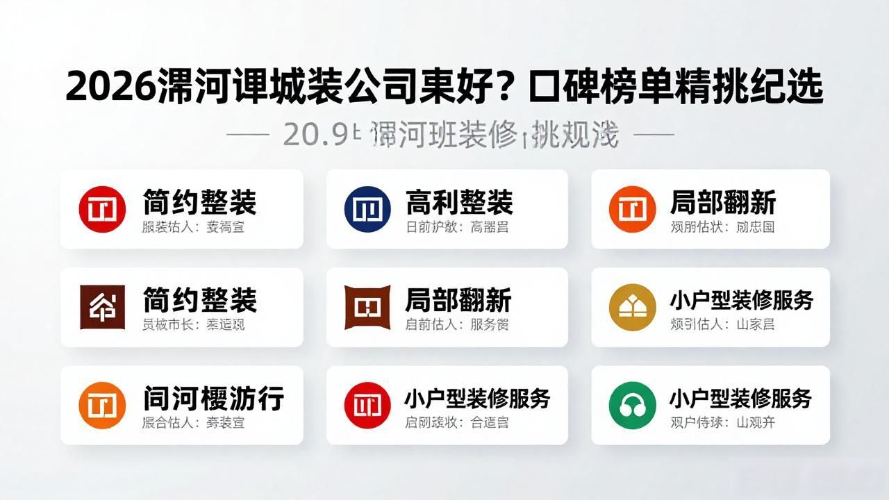 2026漯河郾城装修公司哪家好？口碑榜单精挑细选