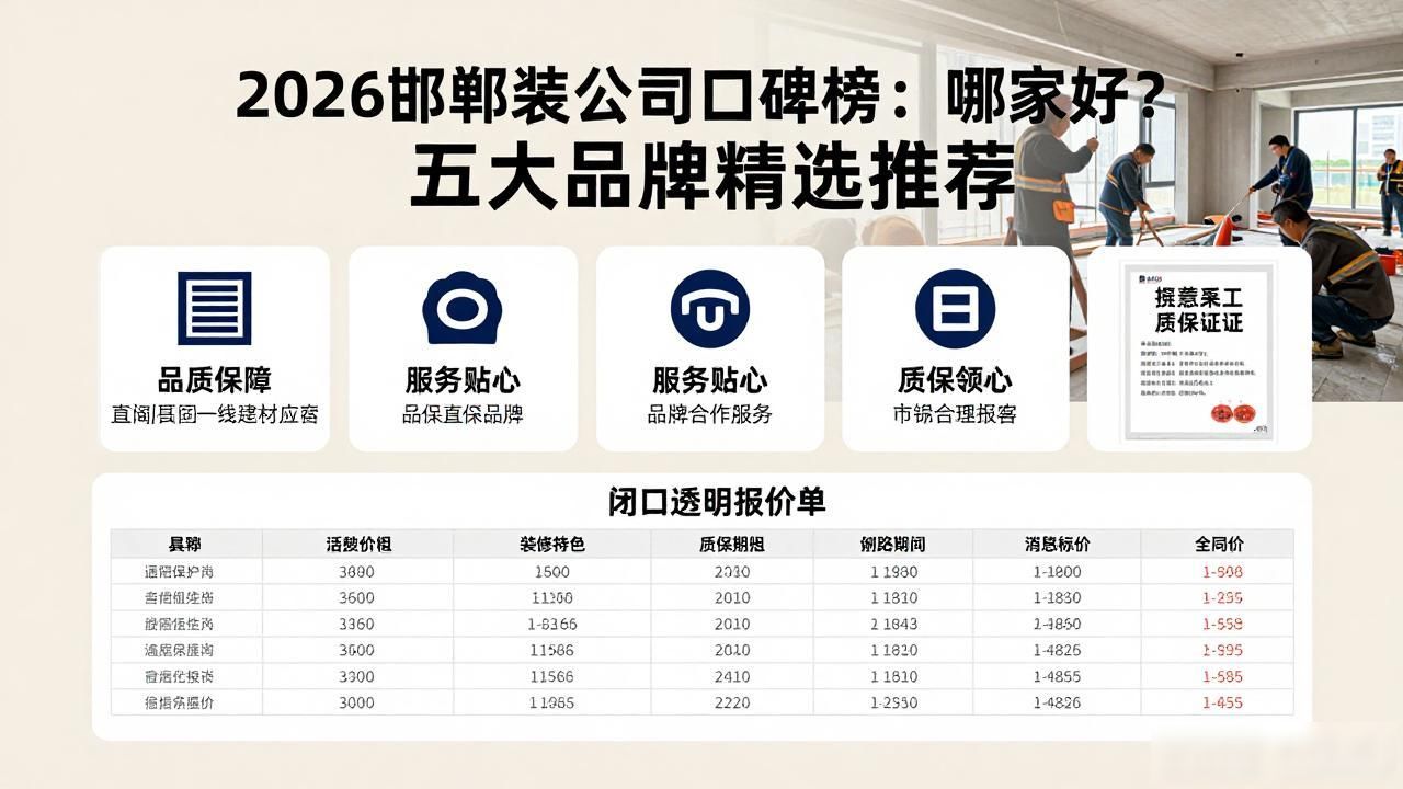 2026邯郸装修公司口碑榜：哪家好？五大品牌精选推荐