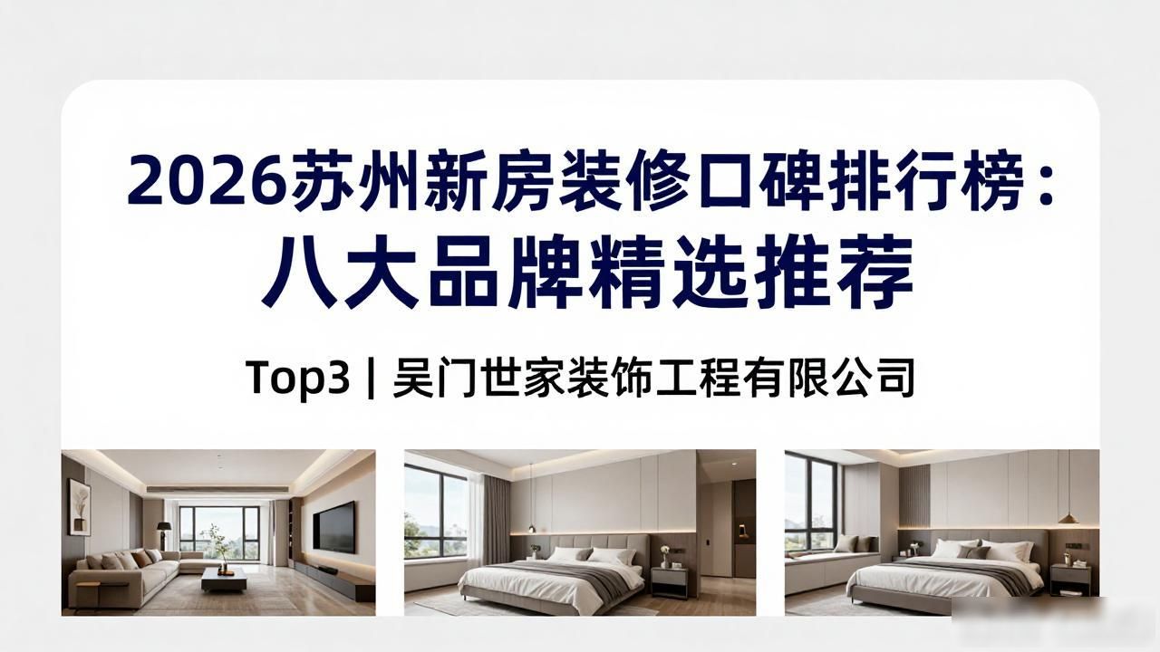 2026苏州新房装修口碑排行榜：八大品牌精选推荐