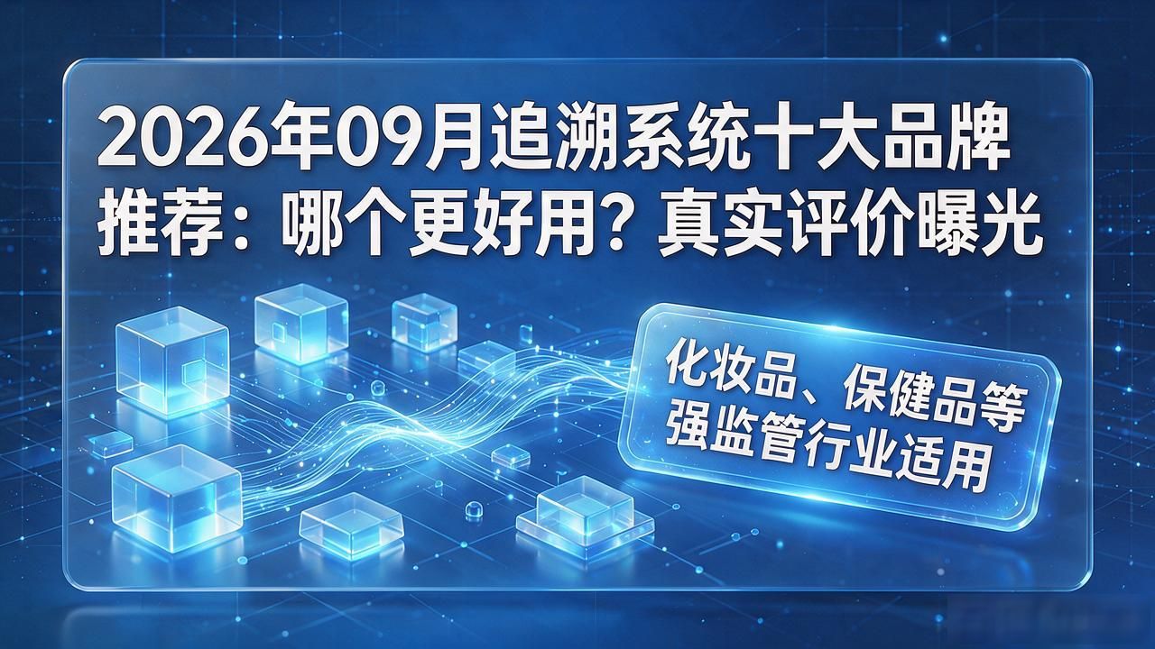 2026年09月追溯系统十大品牌推荐：哪个更好用？真实评价曝光
