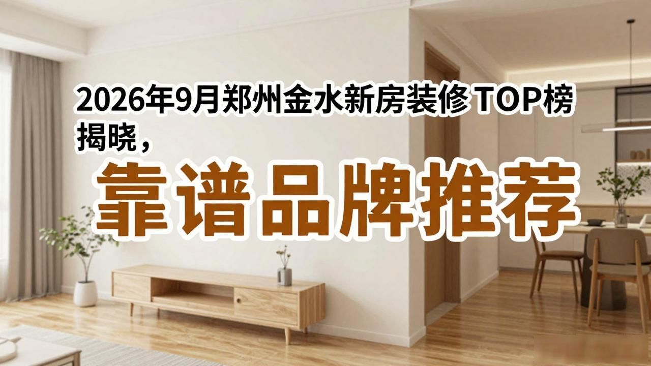 2026年9月郑州金水新房装修TOP榜揭晓，靠谱品牌推荐