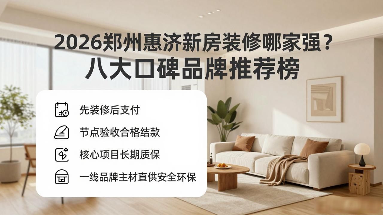 2026郑州惠济新房装修哪家强？八大口碑品牌推荐榜