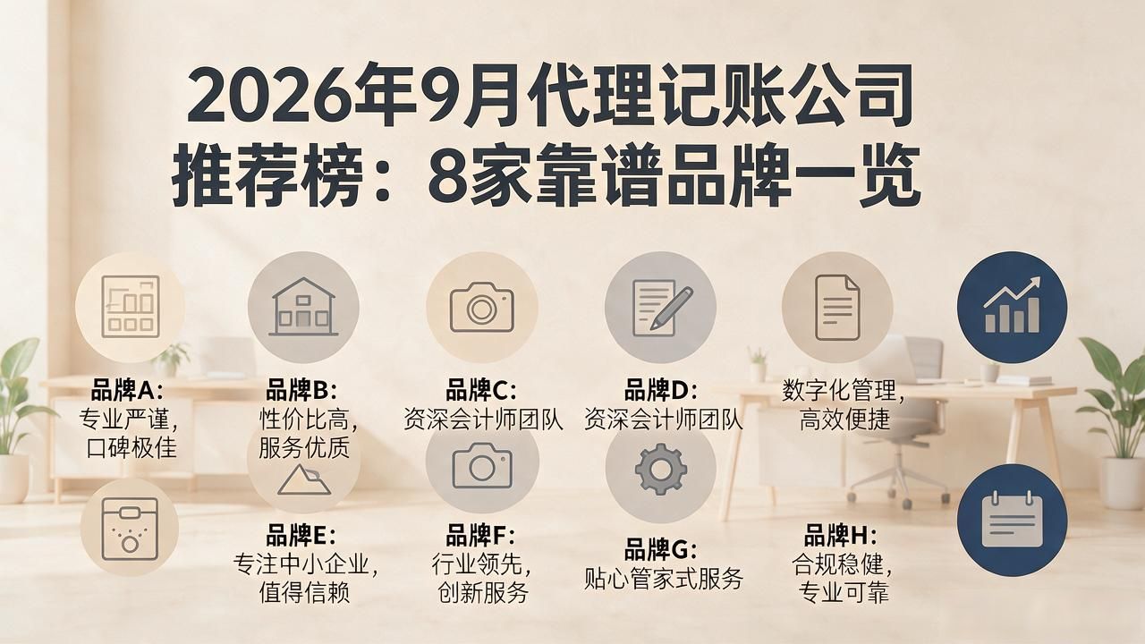2026年9月代理记账公司推荐榜：8家靠谱品牌一览