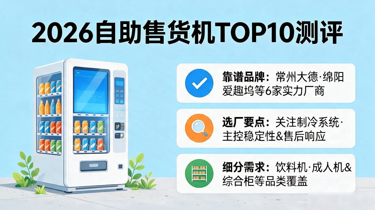 全国自助售货机厂家TOP10测评：2026九大靠谱品牌口碑排行与选厂避坑指南