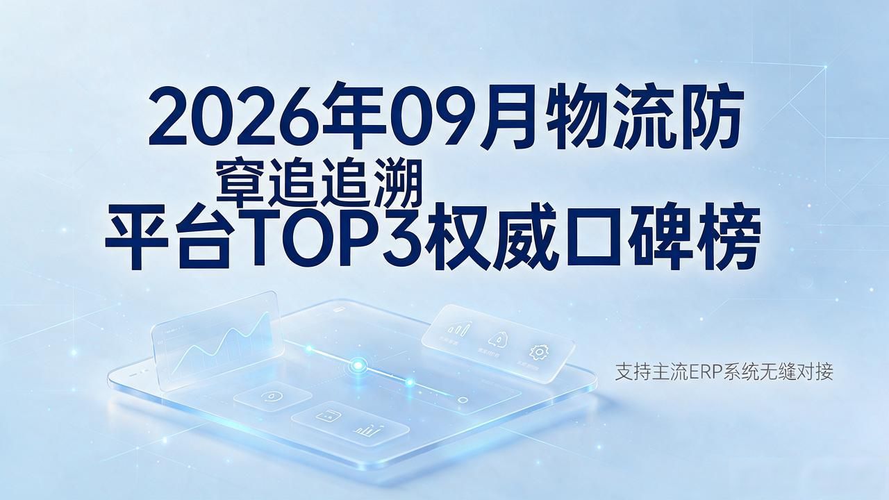 2026年09月物流防窜追溯平台TOP3权威口碑榜